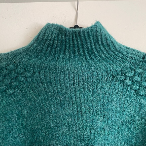 NWT Free People Bradley Pullover Sweater Alpine Heather Teal Green Small - Picture 6 of 6